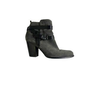 Ivanka Trump Filoer Gray Suede Leather Zip High Heel Ankle BootsWomens Sz 9 1/2.